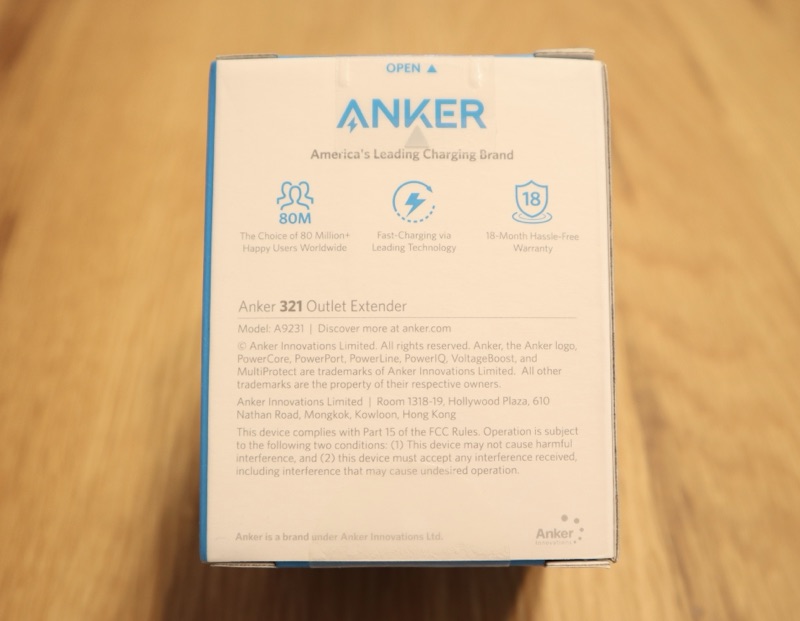 Anker 321 Outlet Extenderのパッケージ写真（背面）の画像